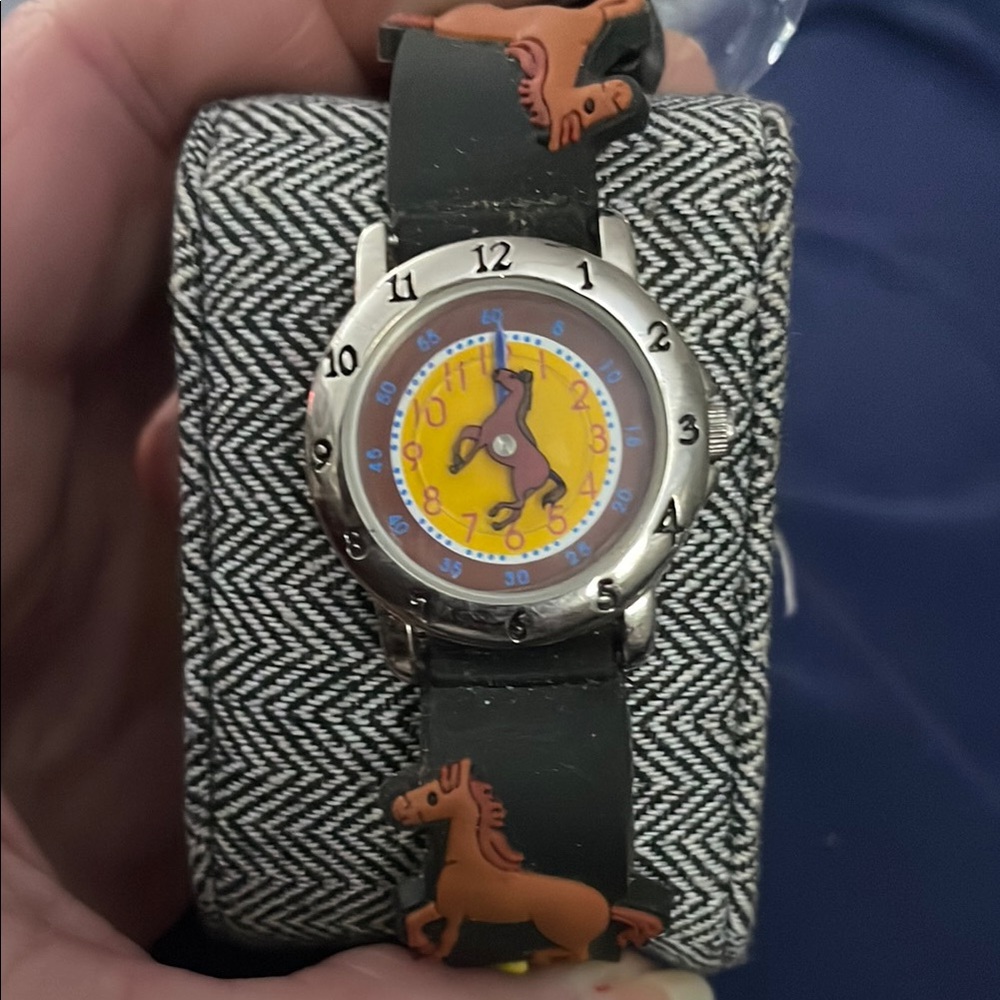 Kids Horse Watch - Black and Yellow